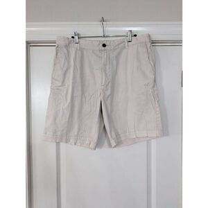 Faherty Chino Shorts Men's size 34 light stone khaki‎ flat front 9' inseam surf